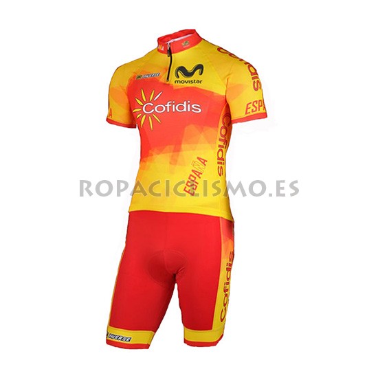 2018 Maillot Espagne Confidis Tirantes Mangas Cortas Naranja